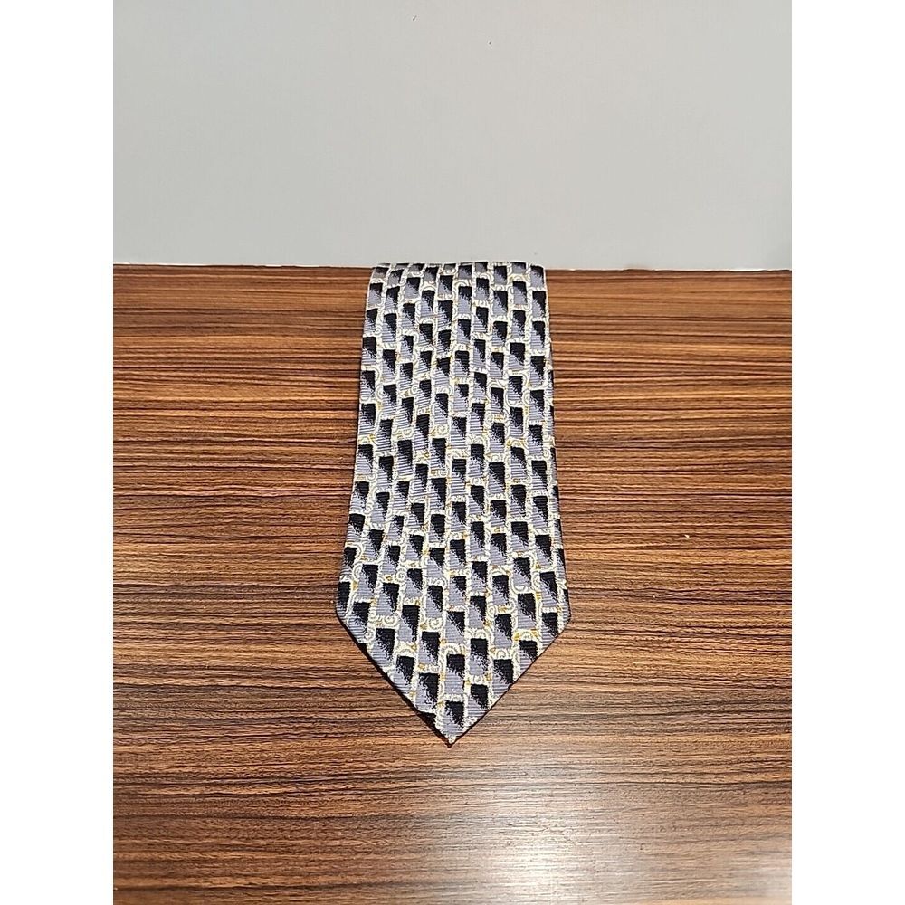 DI CORI Mens Gray Blue PZZA DI SPAGNA 54/A 100% Silk tie Made in Italy‎ 58 in